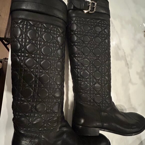 Dior Quilted Nappa Leather Boots, black, size 40 - Picture 4 of 5